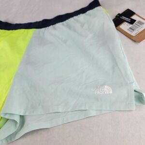 THE NORTH FACE Womens XL Wander Short Elastic Waistband Brief Blue Yellow NEW